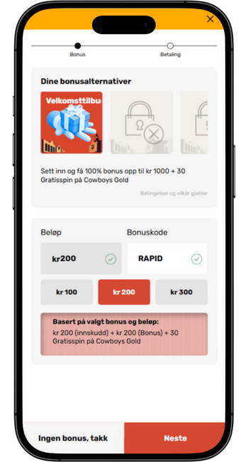 Welcome bonus Rapid