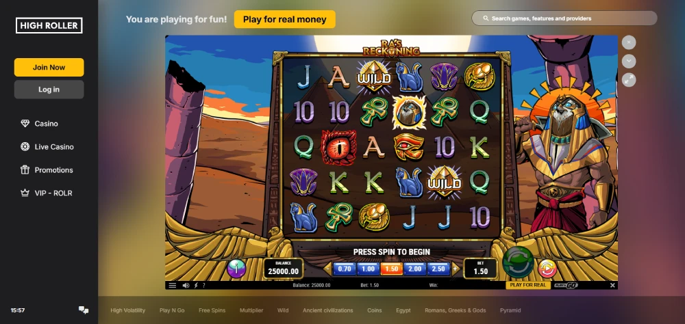Ra's Reckoning slot
